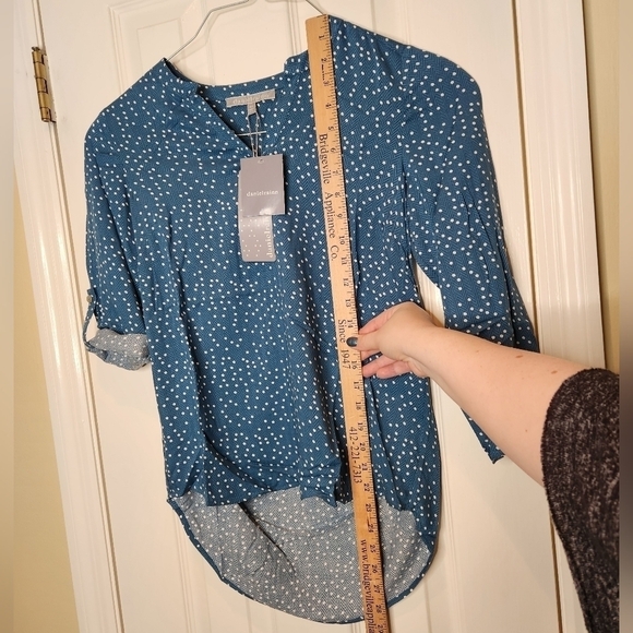 Daniel Rainn Split V-Neck Top Size PXS Teal - Picture 7 of 11